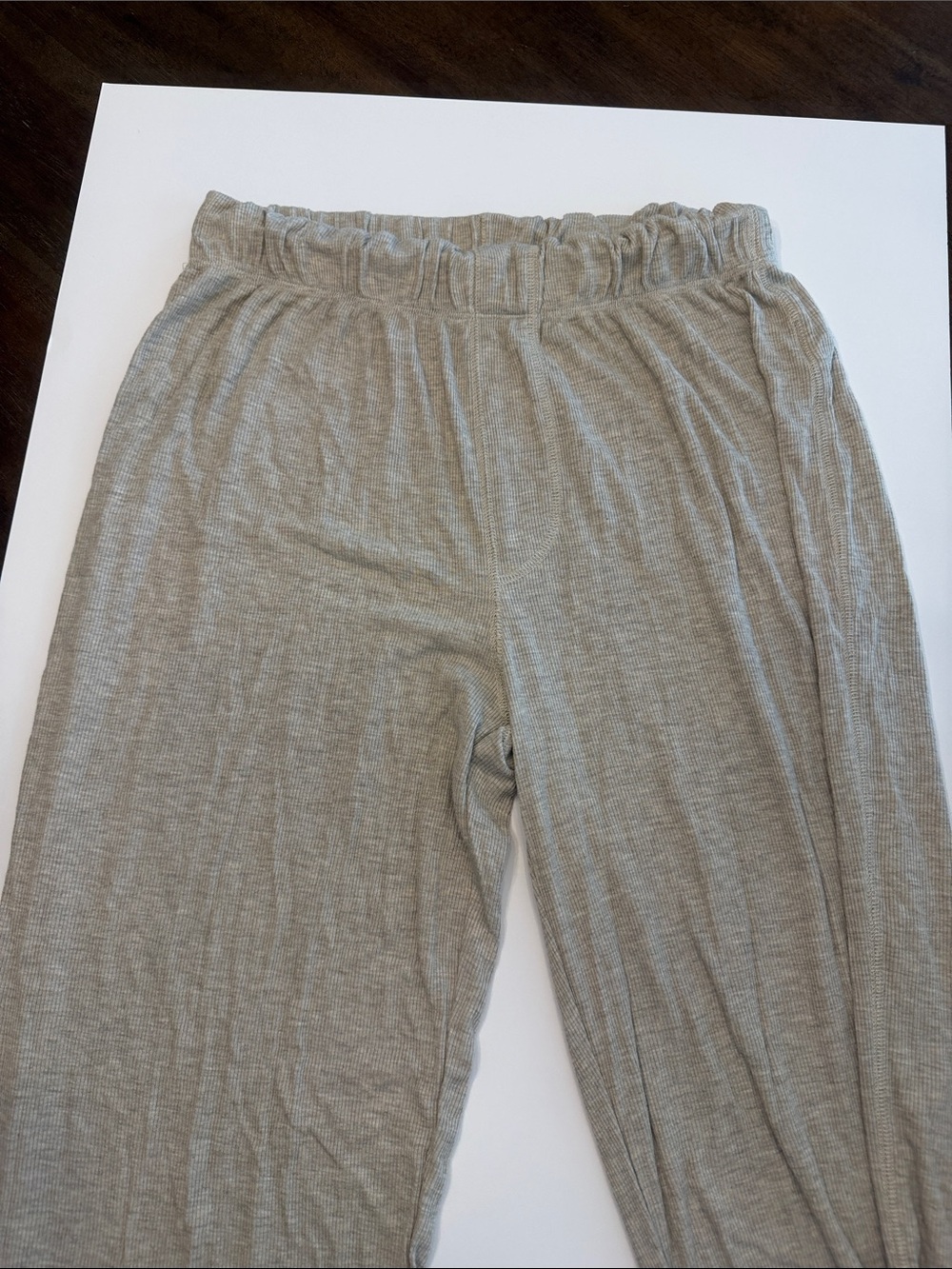 Eterne Elastic Waist Knit Pants - Light Heather Gray